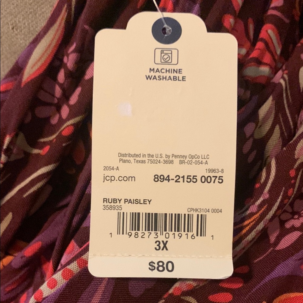 St Johns Bay NWT Lightweight Paisley Bohemian Print Dress - Picture 6 of 15